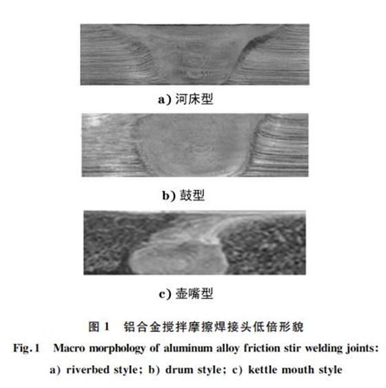 图1 铝合金搅拌摩擦焊接头低倍形貌 图1 铝合金搅拌摩擦焊接头低倍形貌
