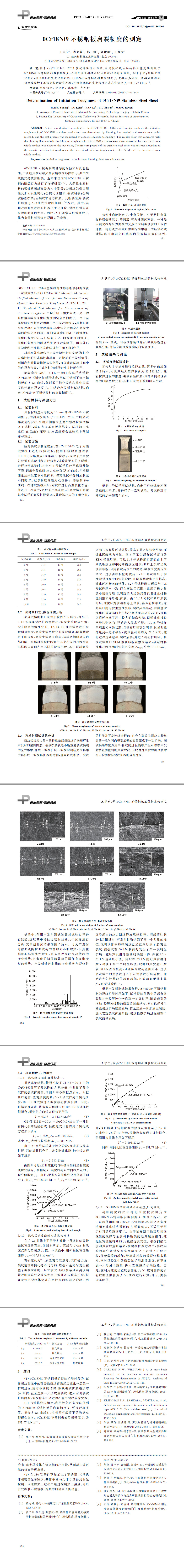 ０Cr１８Ni９不锈钢板启裂韧度的测定