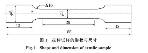 图１ 拉伸试样的形状与尺寸