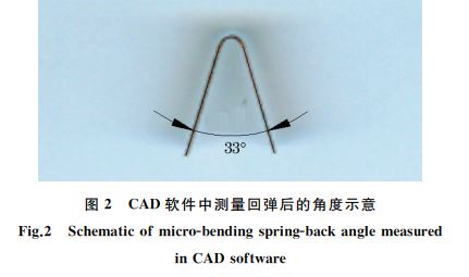 CAD软件中测量回弹后的角度示意