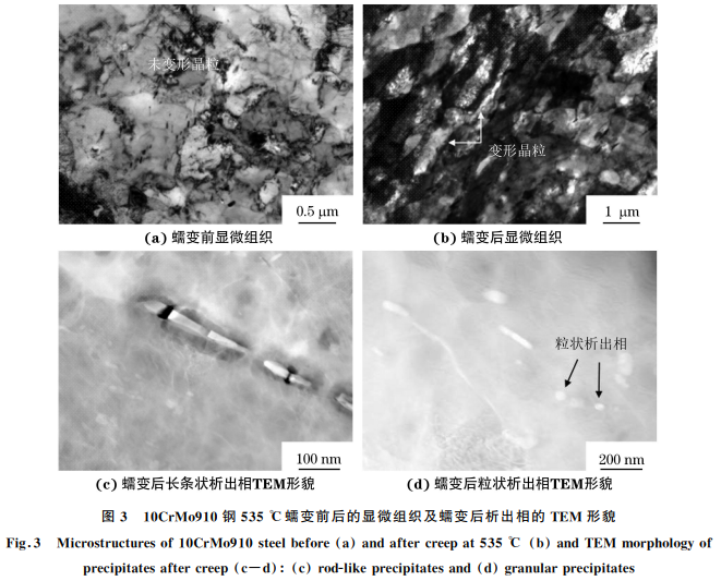 电站中超期服役10CrMo910钢的高温蠕变行为图3